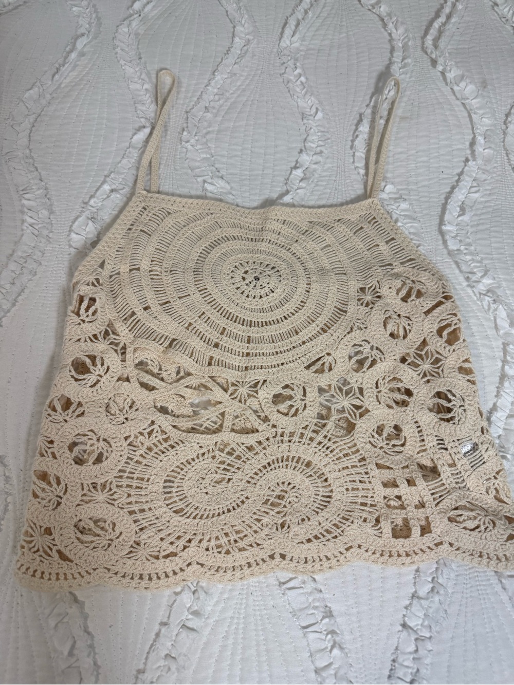 Zara Crochet Camisole Top — Cream